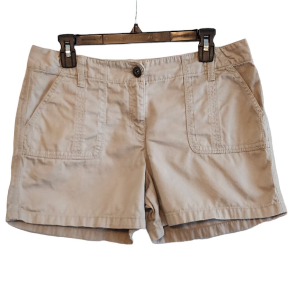 Ann Taylor Shorts Cotton Beige Cream Tan Color Size 8
